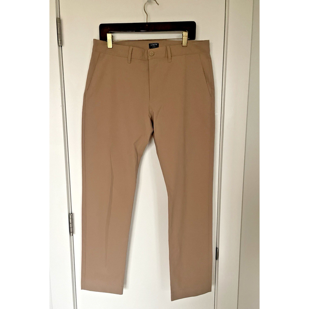 J.Crew Men's Size W32 L30 Slim Flex Khaki Beige Tan Stretch Casual Golf Pants